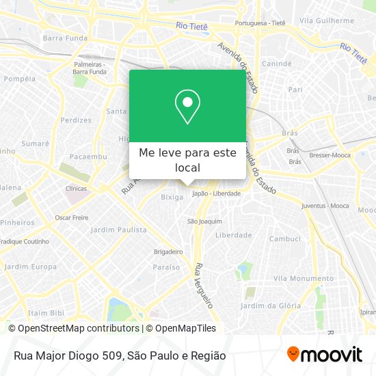 Rua Major Diogo 509 mapa
