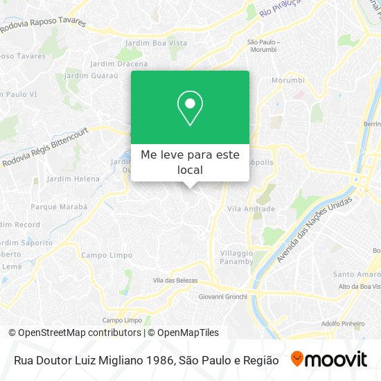 Rua Doutor Luiz Migliano  1986 mapa