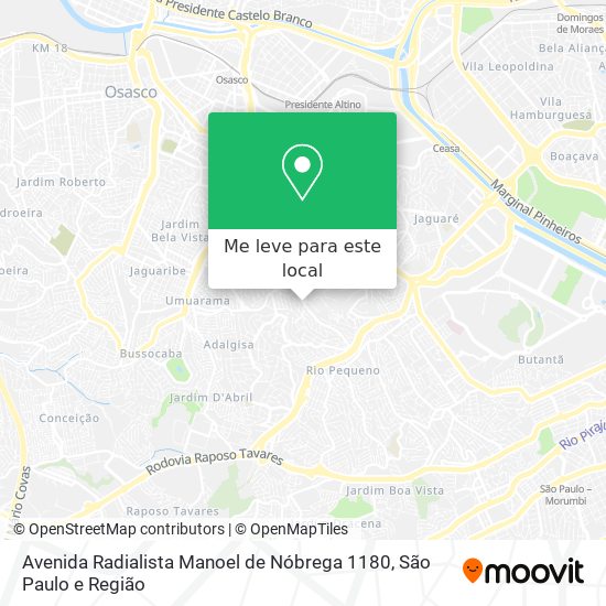 Avenida Radialista Manoel de Nóbrega 1180 mapa