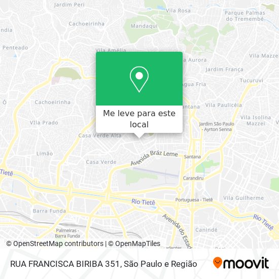 RUA FRANCISCA BIRIBA 351 mapa