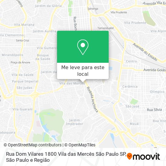 Rua Dom Vilares  1800   Vila das Mercês   São Paulo  SP mapa