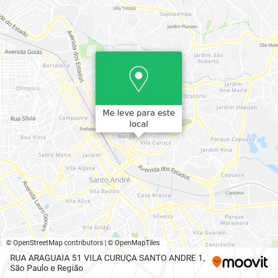 RUA ARAGUAIA  51   VILA CURUÇA   SANTO ANDRE 1 mapa