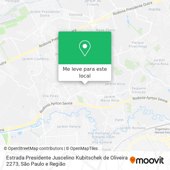 Estrada Presidente Juscelino Kubitschek de Oliveira 2273 mapa