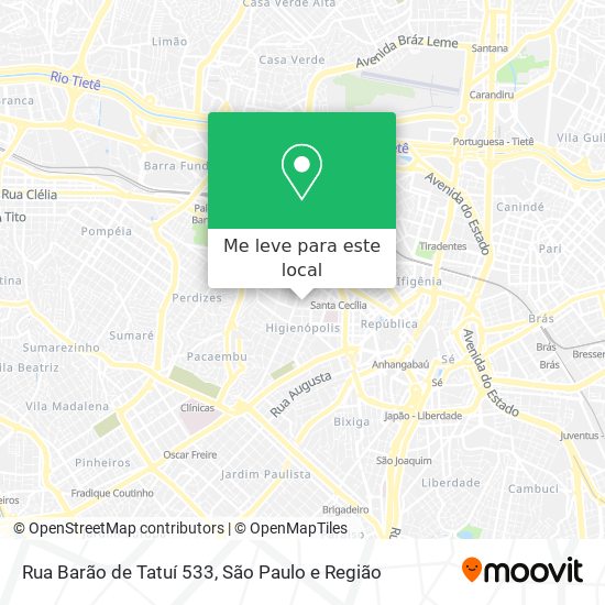 Rua Barão de Tatuí 533 mapa
