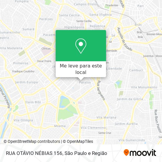 RUA OTÁVIO NÉBIAS  156 mapa