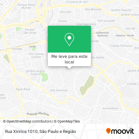 Rua Xiririca 1010 mapa