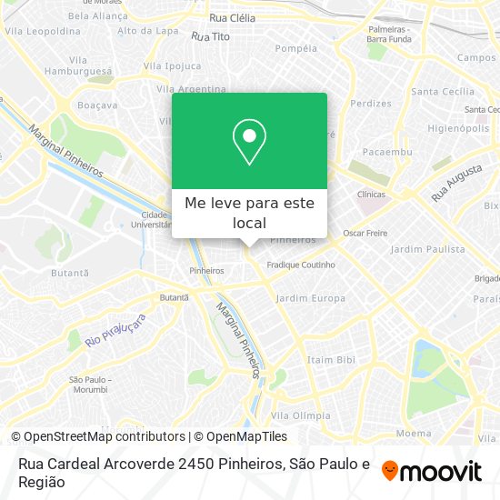 Rua Cardeal Arcoverde  2450   Pinheiros mapa