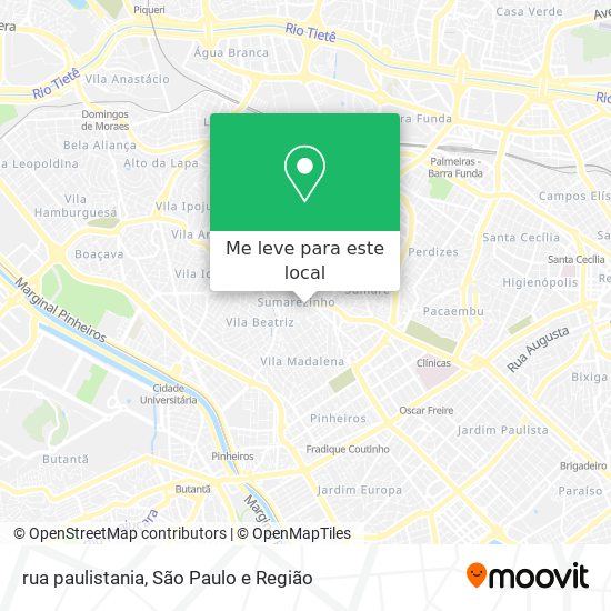 rua paulistania mapa