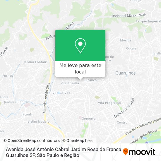 Avenida José Antônio Cabral  Jardim Rosa de Franca  Guarulhos   SP mapa
