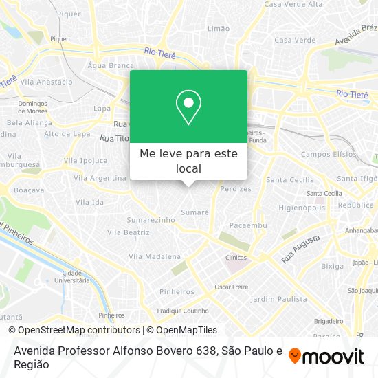 Avenida Professor Alfonso Bovero 638 mapa