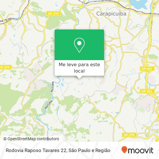 Rodovia Raposo Tavares 22 mapa