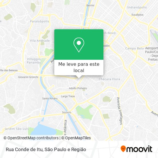 Rua Conde de Itu mapa