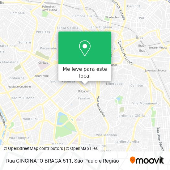 Rua CINCINATO BRAGA 511 mapa