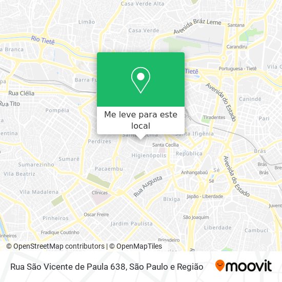 Rua São Vicente de Paula 638 mapa