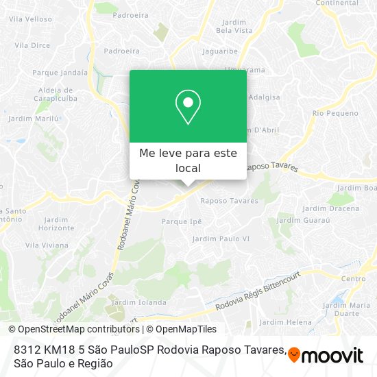 8312   KM18 5   São PauloSP  Rodovia Raposo Tavares mapa