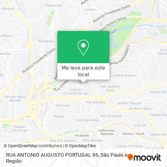 RUA ANTONIO AUGUSTO PORTUGAL 86 mapa