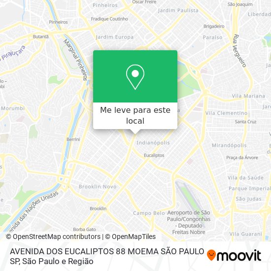 AVENIDA DOS EUCALIPTOS  88 MOEMA  SÃO PAULO SP mapa