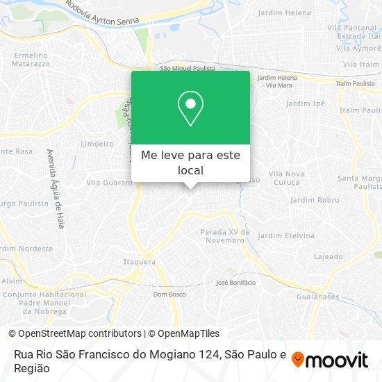 Rua Rio São Francisco do Mogiano 124 mapa