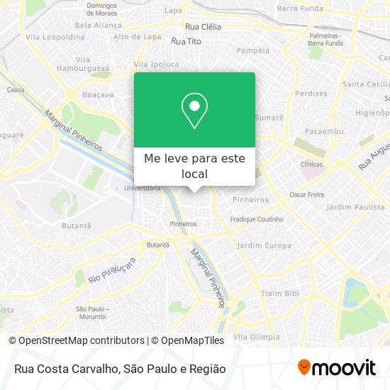 Rua Costa Carvalho mapa