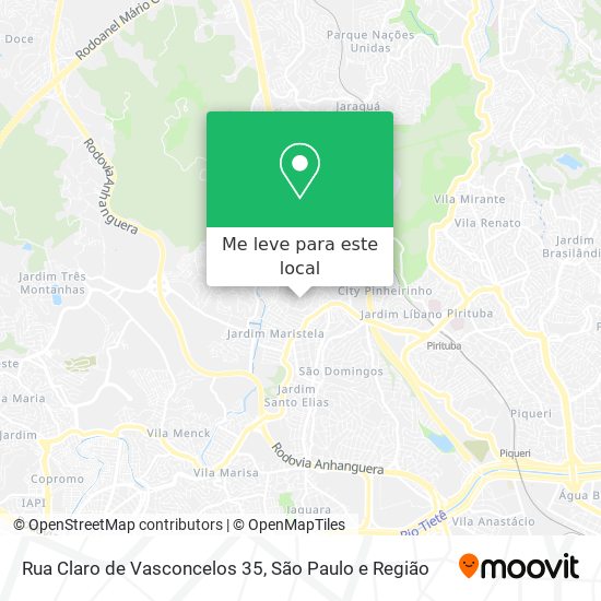 Rua Claro de Vasconcelos 35 mapa