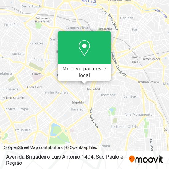 Avenida Brigadeiro Luís Antônio 1404 mapa