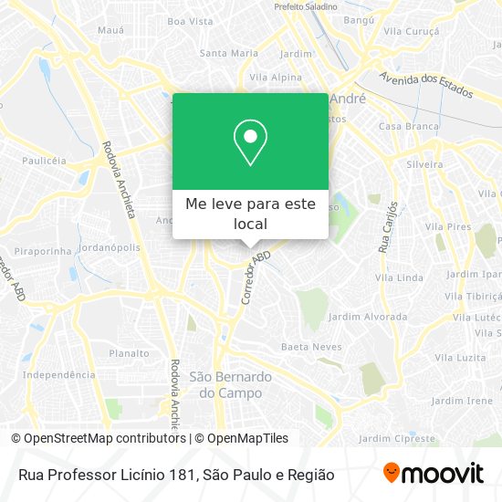 Rua Professor Licínio  181 mapa