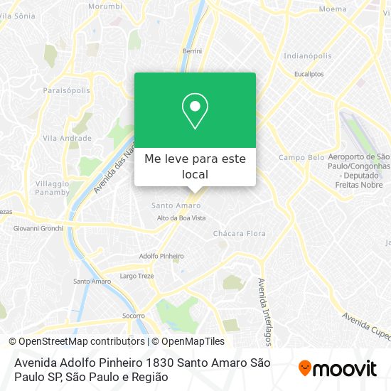 Avenida Adolfo Pinheiro  1830   Santo Amaro   São Paulo   SP mapa