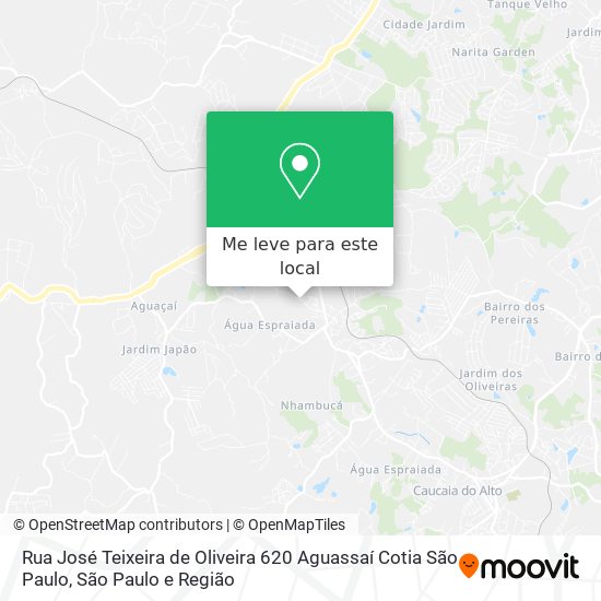 Rua José Teixeira de Oliveira  620   Aguassaí  Cotia  São Paulo mapa