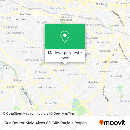 Rua Doutor Melo Alves 89 mapa