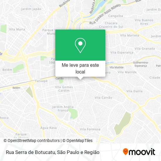 Rua Serra de Botucatu mapa