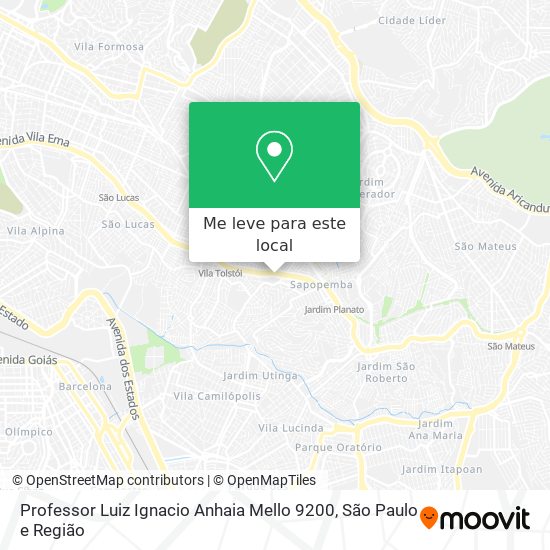 Professor Luiz Ignacio Anhaia Mello 9200 mapa