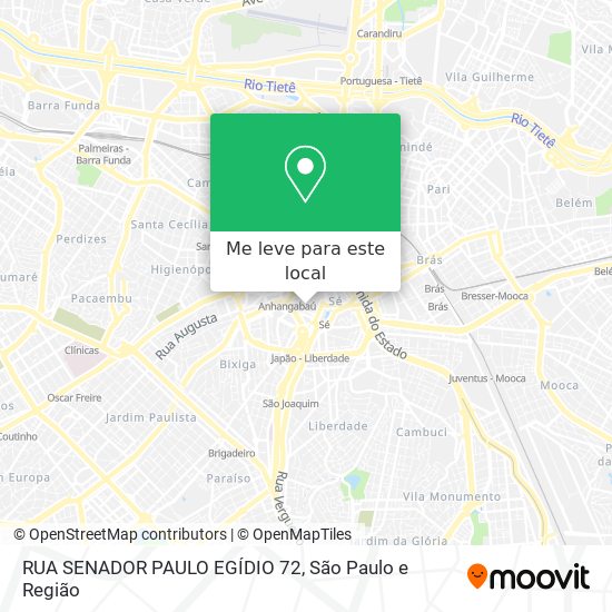 RUA SENADOR PAULO EGÍDIO 72 mapa