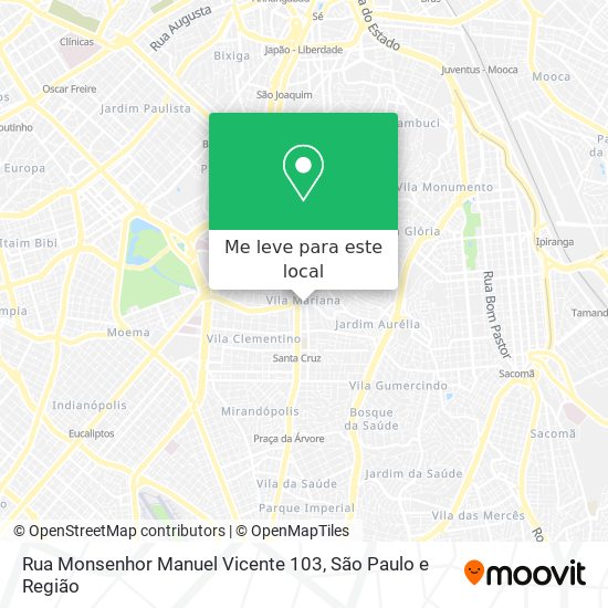 Rua Monsenhor Manuel Vicente 103 mapa