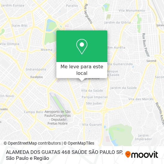 ALAMEDA DOS GUATAS  468 SAÚDE  SÃO PAULO SP mapa