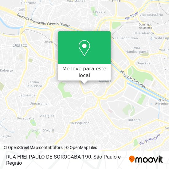 RUA FREI PAULO DE SOROCABA 190 mapa