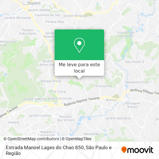 Estrada Manoel Lages do Chao 850 mapa