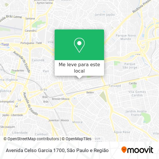 Avenida Celso Garcia 1700 mapa