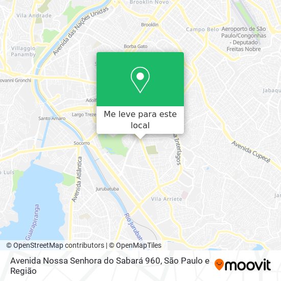 Avenida Nossa Senhora do Sabará 960 mapa