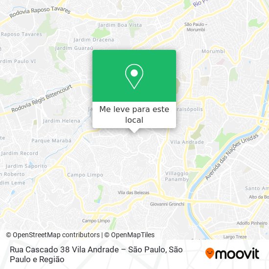 Rua Cascado  38   Vila Andrade – São Paulo mapa