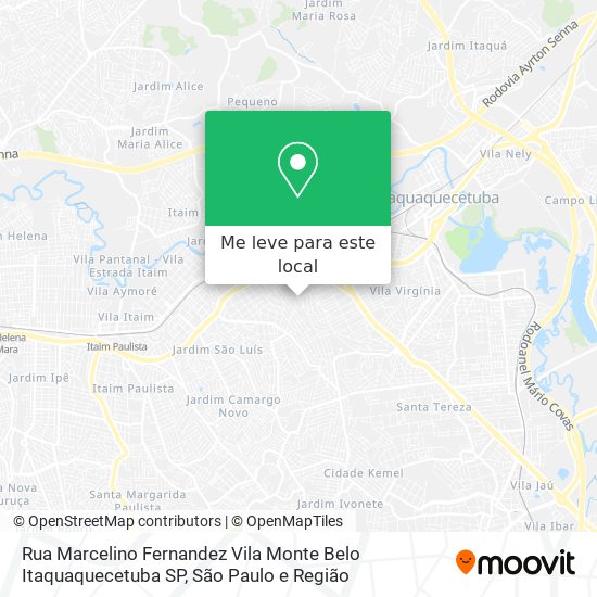 Rua Marcelino Fernandez  Vila Monte Belo  Itaquaquecetuba   SP mapa