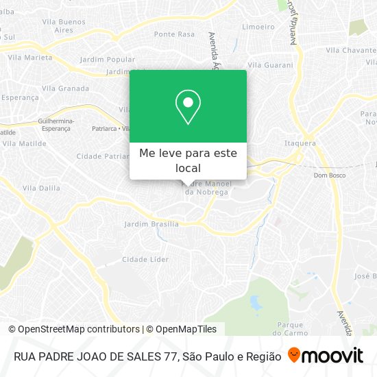 RUA PADRE JOAO DE SALES 77 mapa