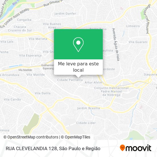 RUA CLEVELANDIA 128 mapa