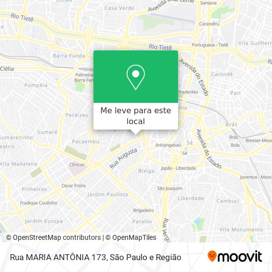 Rua MARIA ANTÔNIA 173 mapa