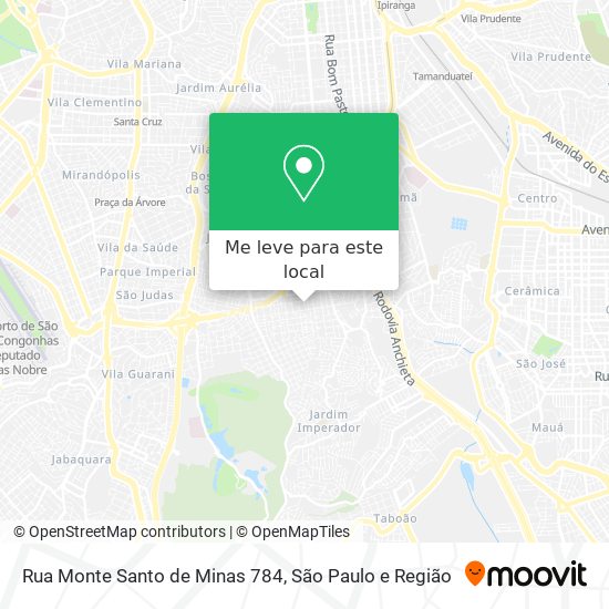 Rua Monte Santo de Minas  784 mapa