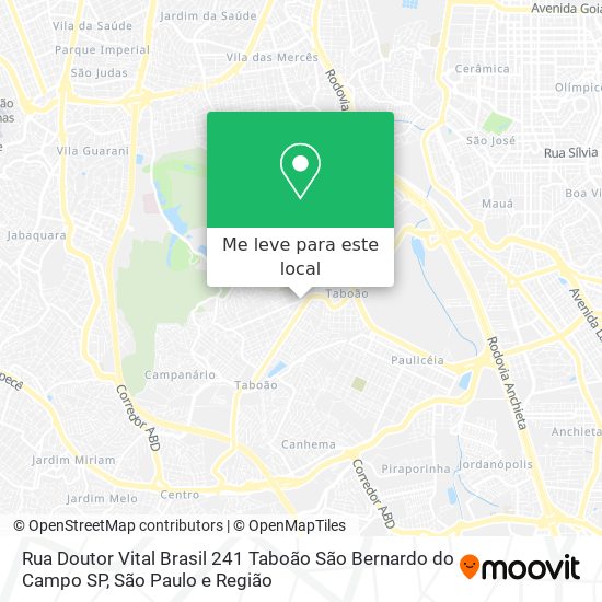 Rua Doutor Vital Brasil  241   Taboão   São Bernardo do Campo   SP mapa
