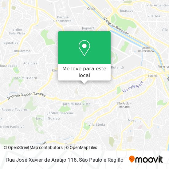 Rua José Xavier de Araújo 118 mapa