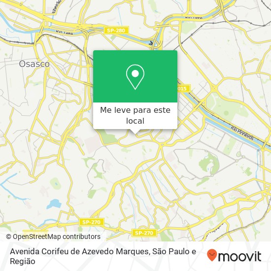 Avenida Corifeu de Azevedo Marques mapa