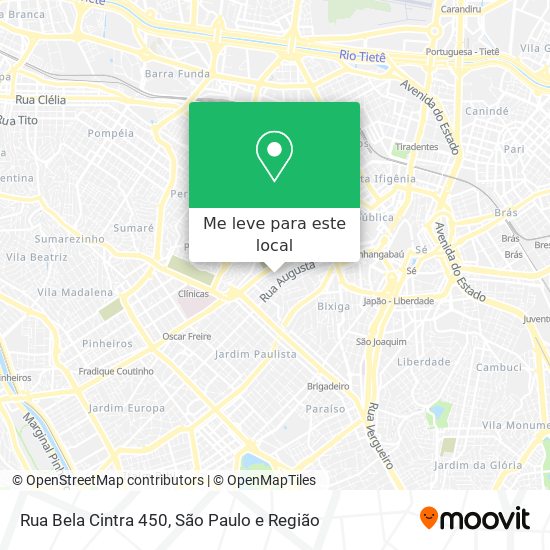 Rua Bela Cintra 450 mapa
