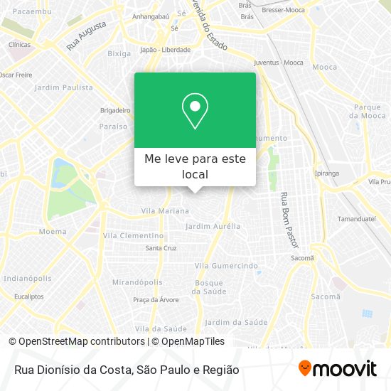 Rua Dionísio da Costa mapa