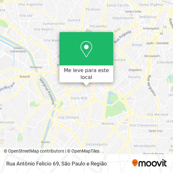Rua Antônio Felício 69 mapa